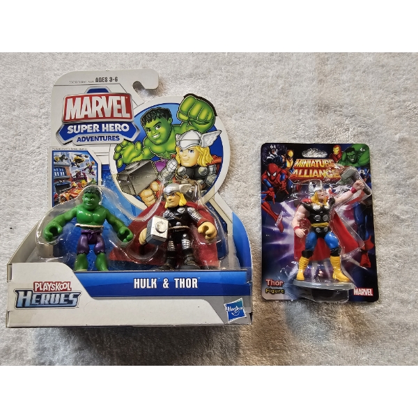 Marvel Assortment of Miniature Action Figures ft. Hulk and Thor - 3 Figures Total - SEALED/NIB!!!