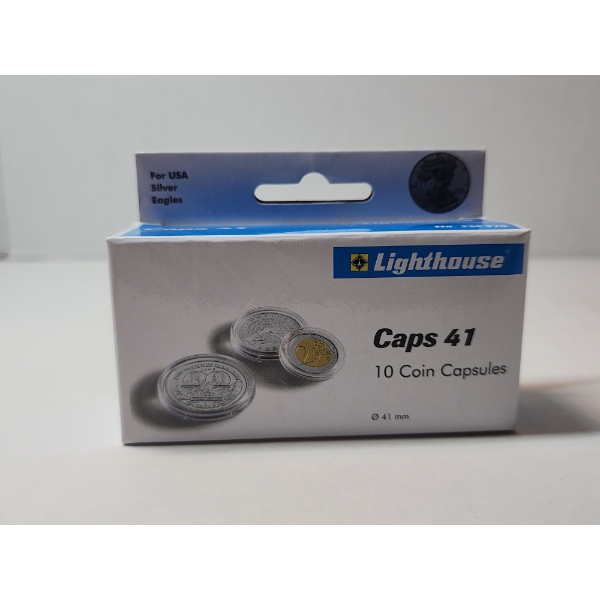 Brand New Box of Lighthouse Coin Capsules - 10 Count - For Silver Eagles