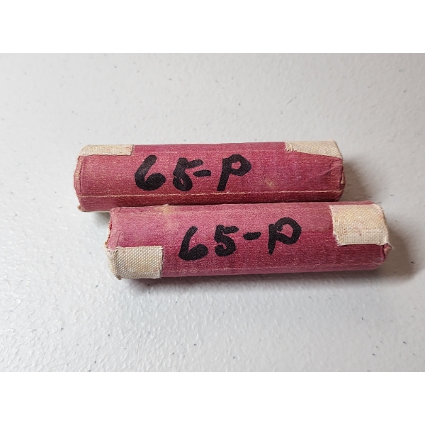 2 Rolls of 1965-P Uncirculated Lincoln Memorial Pennies FV: $1.00