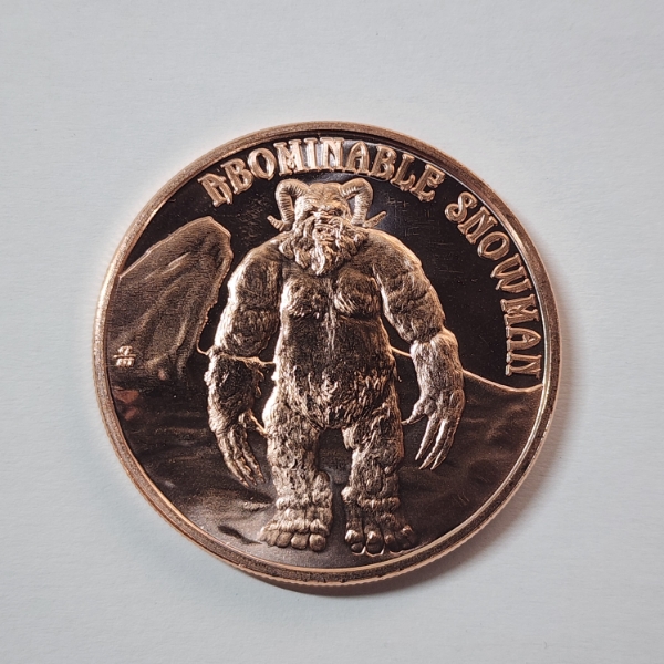 Abominable Snowman 1 ADVP oz .999 Fine Copper Round