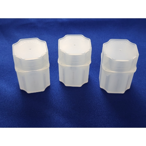 (3) Half Dollar Plastic Coin Storage Tubes