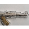 Image 8 : 2024 Chad 2 Oz .999 Fine Silver Assault Rifle Shaped Coin With Antiqued & Gilded Accents 