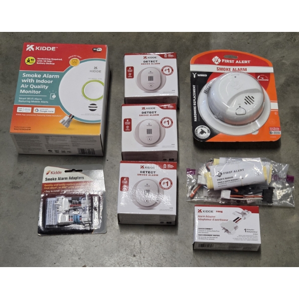 Five New Smoke Alarms And 3 Adaptors