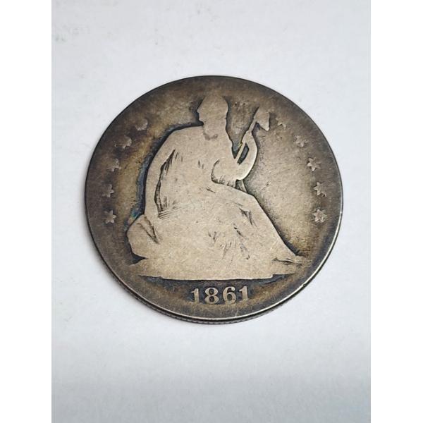1861 Seated Liberty Half Dollar - 90% Silver U.S. Coin