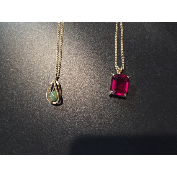 Two 16'' Gold Tone Chains With Beautiful Pendants
