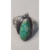 Image 11 : Sterling Silver Southwestern Style Cuff Bracelet & Rings With Turquoise - Total Weight: 26.1g