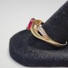 Image 3 : Gorgeous 10K Yellow Gold Ring with Red Heart Gemstone - Size 10 - Total Weight: 2.8g
