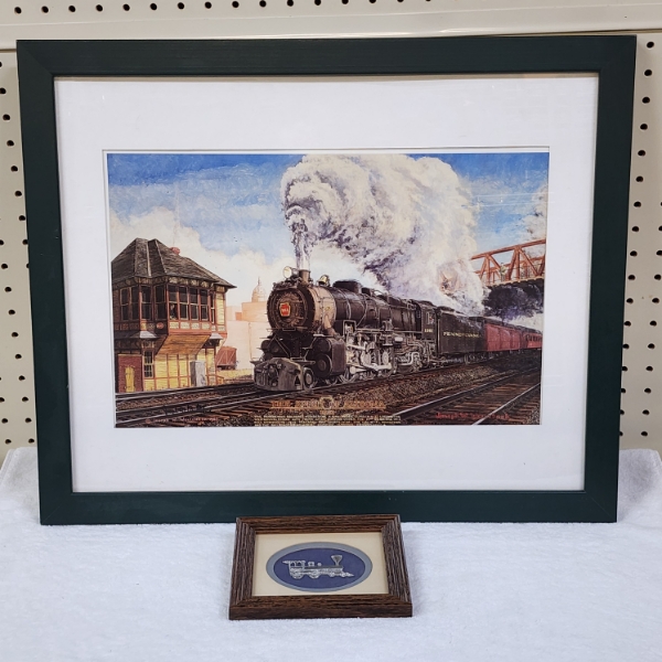 Two Framed Railroad or Train Prints & Artworks! Perfect for Train Lovers!