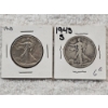 Image 1 : 2 Walking Liberty 90% Silver Half-Dollar Coins - AFV $1