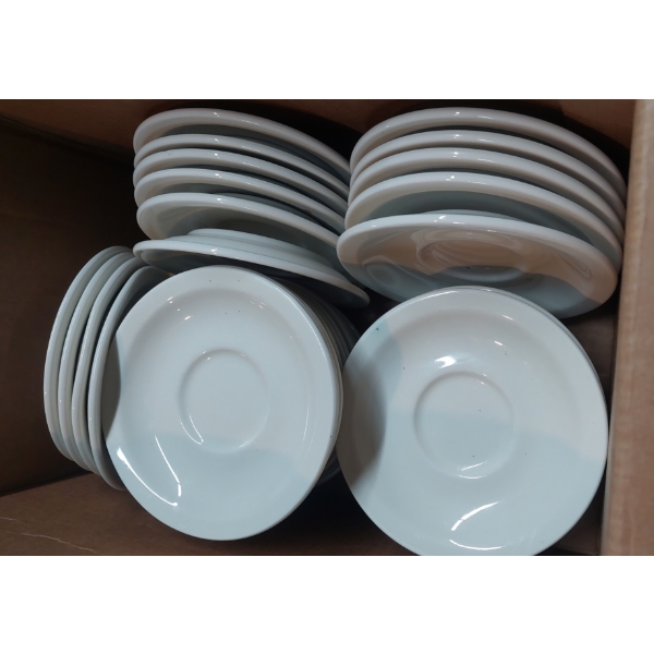 RESTAURANTEURS - Heavy Duty 6" Porcelain Saucers - Qty 32 - WHITE 