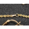 Image 6 : 10K Gold Jewelry Pieces: Mismatched Earrings & Scrap/Damaged Chain Necklace - TW: 5.0g