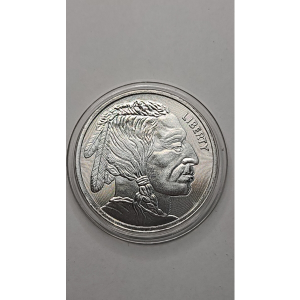 1 Troy Ounce .999 Fine Silver Buffalo Elemetal Mint Round In Coin Capsule - Mint Condition!