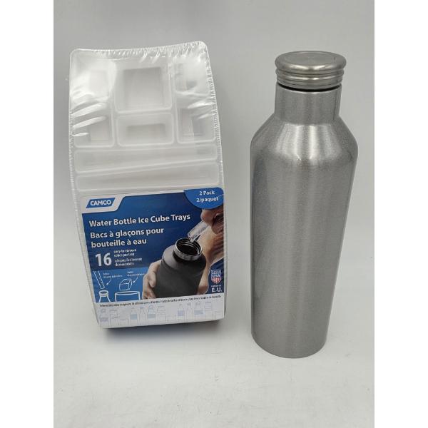 Brand New 16.9 oz Double Insulated Stainless Steel Water Bottle And Ice Tray