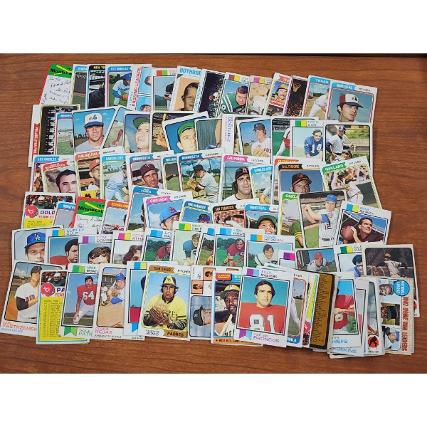Large Lot of Assorted Vintage Baseball Trading Cards Dating Back To 1970's!