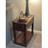 Image 1 : Maple / Mahogony Side / Occasional Table w Drawer As Shown in Fine Condition 22" x 13" x 23"