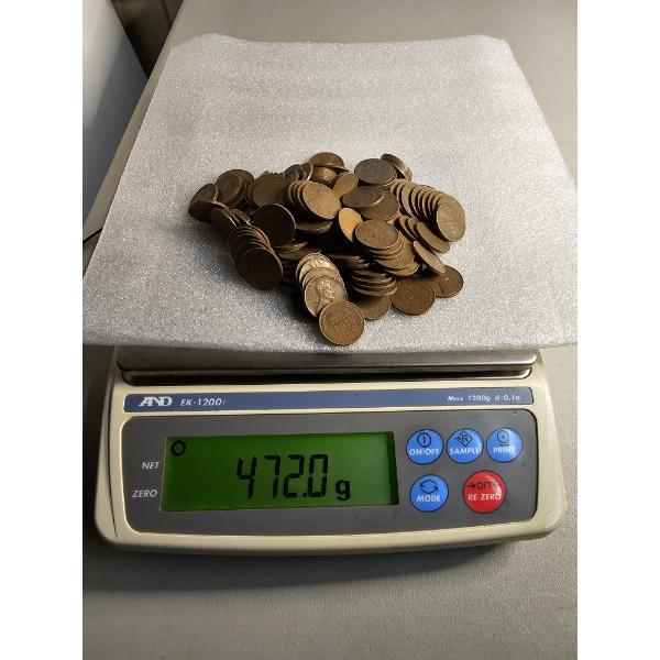 Lot of Assorted Wheat Pennies (472g) - AFV: $1.51 (estimated by weight)