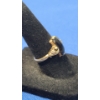Image 2 : 10K Gold Women's Ring With Dark Stone - Size: 6 - Weight: 2.8g