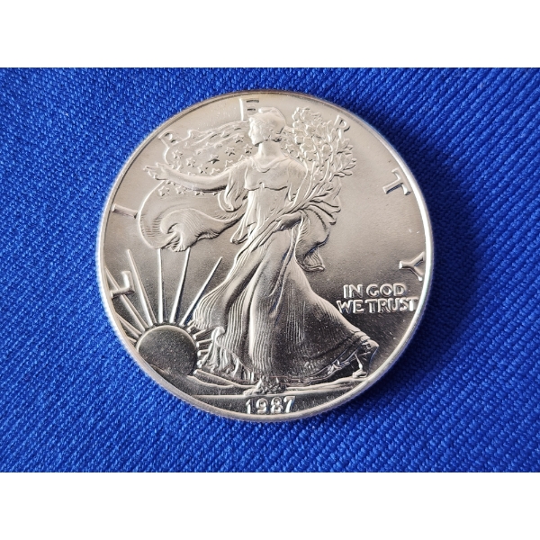 1987 Silver American Eagle $1 Coin - 1 oz .999 Fine Silver