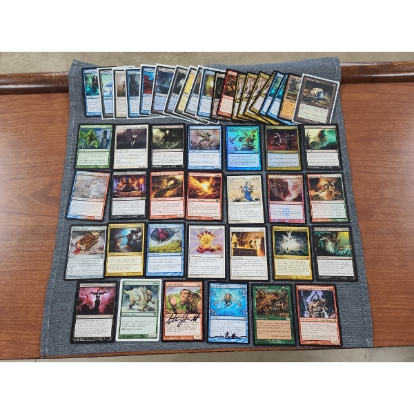 Large Lot of Over 50 MTG Magic The Gathering Trading Cards Including Many Holo, Rare & Even Autos!