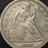 Image 2 : 1842 Seated Liberty $1 Silver Dollar Nice Mid Grade Example See Pics
