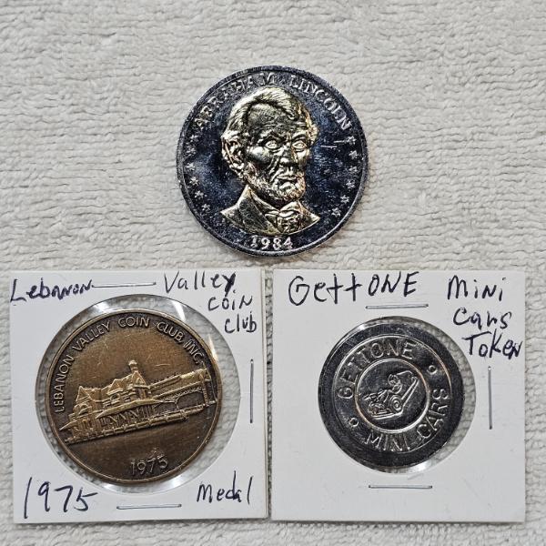 Lot Of 3 Vintage Commemorative Medals And Tokens