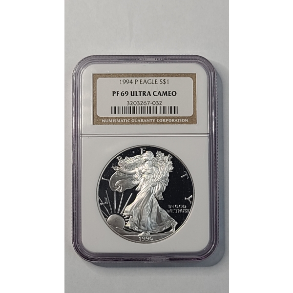 NGC 1994-P PF 69 ULTRA CAMEO .999 Fine Silver American Eagle