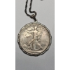 Image 3 : United States 1941 90% Silver Walking Liberty Half Dollar Set In Bezel On 24" Necklace 