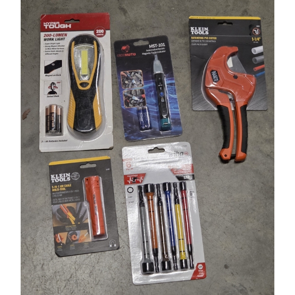 All New- 200 Lumen Work Light, Failure Indicator, PVC Cutter, Nut Setter Set, 5 In 1 Cable Tool