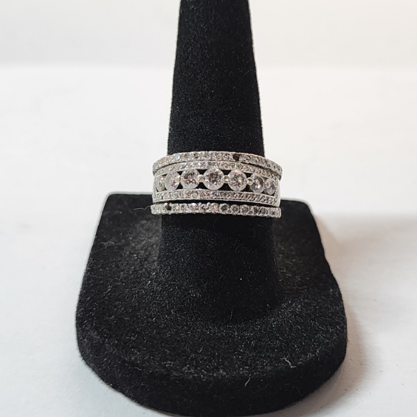 Incredible Diamond Ring Stack Set in 14K White Gold - Size 7 - Total Weight: 7.5g