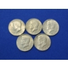 Image 1 : Lot of 5 Assorted Years 40% Silver Kennedy Half Dollars - Face Value: $2.50