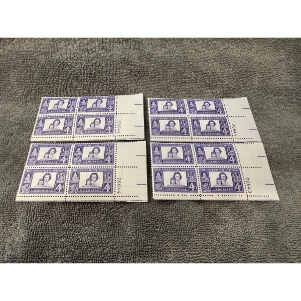 16 - The American Woman 4 Cent Stamps US Postage - Mint Condition - Exceptional Blocks