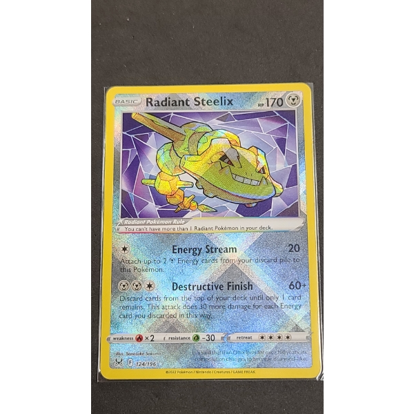 2022 Radiant Steelix 124/196 Holo Rare Pokémon Trading Card