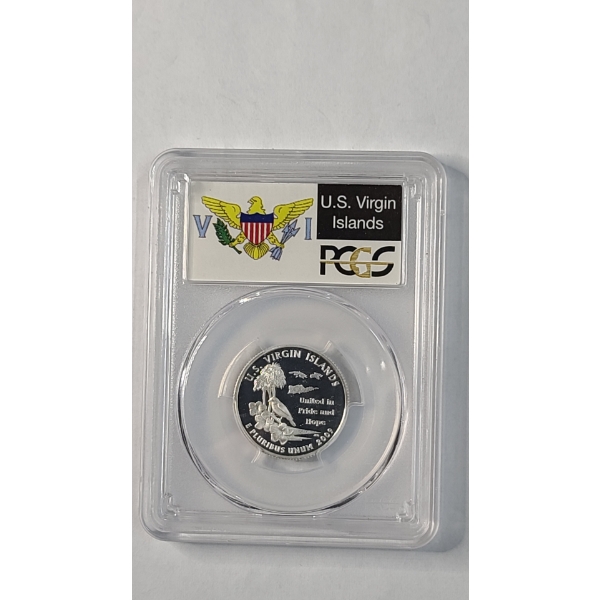 PCGS 2009-S PR 70 DCAM U.S Virgin Islands 90% Silver Territories Quarter