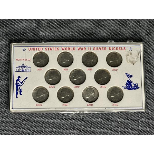 United States WW2 Silver Nickel Display.