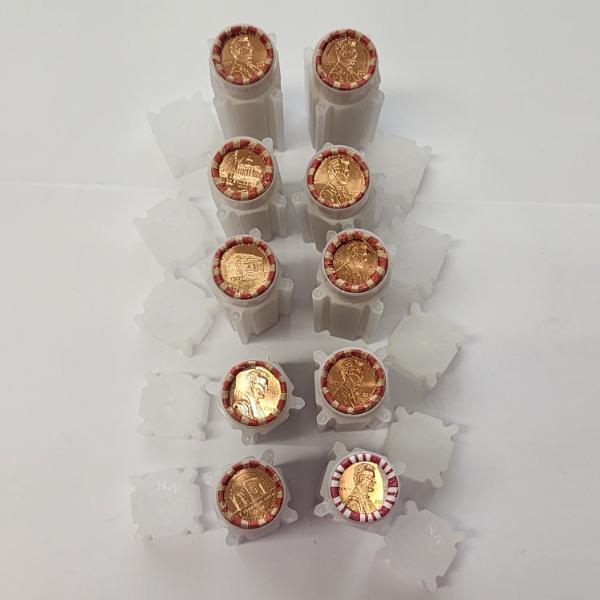 TEN Rolls of U.S. Lincoln Cents, In Tubes, Assorted Years, FV: $5.00