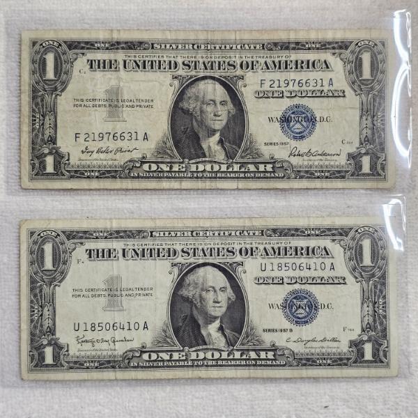 Series 1957 and Series 1957B United States $1 Silver Certificates FV: $2.00