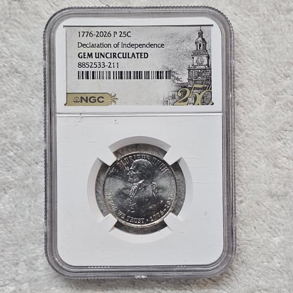 NGC Gem Uncirculated 1776-2026 P Declaration Of Independence Quarter
