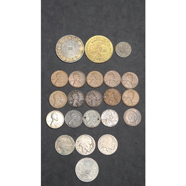 Assorted U.S Coins & Tokens - Face Value: $0.55