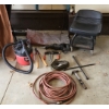 Image 1 : Louisville Home Pickup - Assortment Tools As Shown - Creeper Seat, Clamps, Hammer, Air Hose, .. More