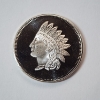 Image 1 : Indian Head Design 1 Troy Ounce .999 Fine Silver Bullion Round