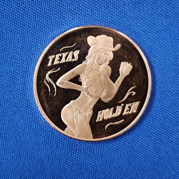 Texas Hold' Em One Ounce .999 Fine Copper Round