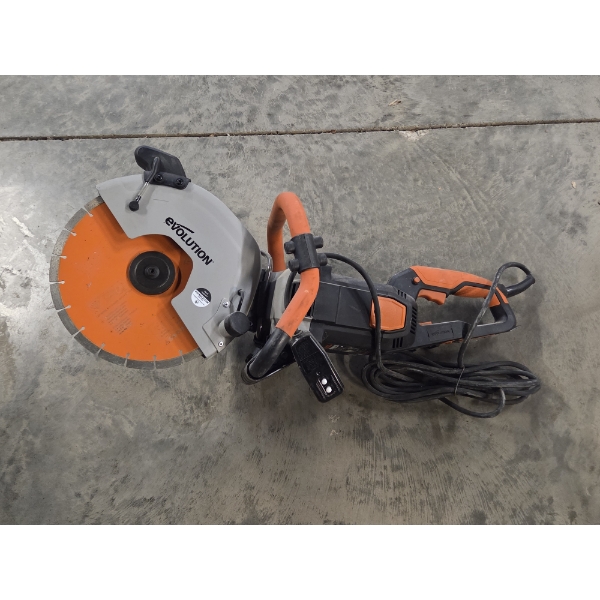 Great Condition Evolution 12'' Electric Concrete Saw With Water Fed Dust Suppression 