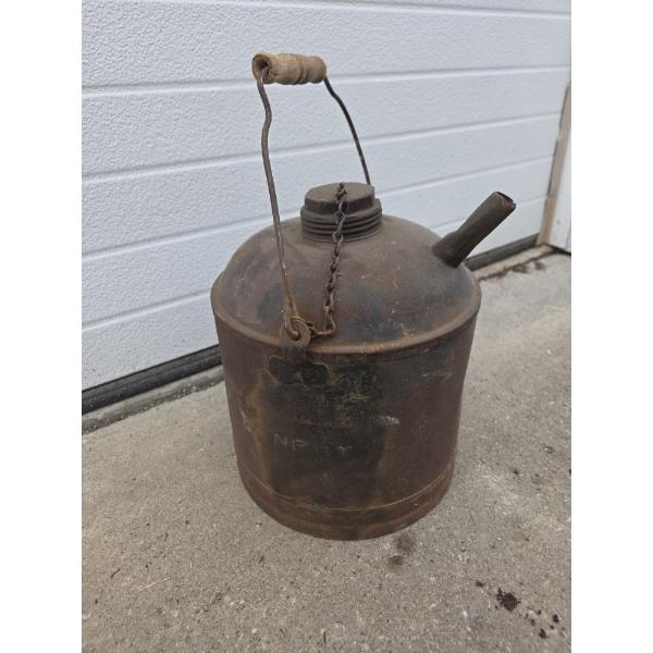 N.P. RY 1 Gallon Wood Handle Gas/Oil Can