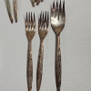 Image 4 : Silverplate Utensil Set: Serving Spoons, Forks, Knives - Total Weight: 1.2lbs