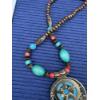 Image 3 : Very Unique and Cool Looking Chunky Necklace! Gorgeous Turquoise, Red & Brown Colors! Costume Neckla
