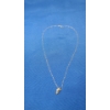 Image 4 : 14K Gold Necklace With 10K Gold Pendant W Blue And White Stones - Total Weight: 2.2g