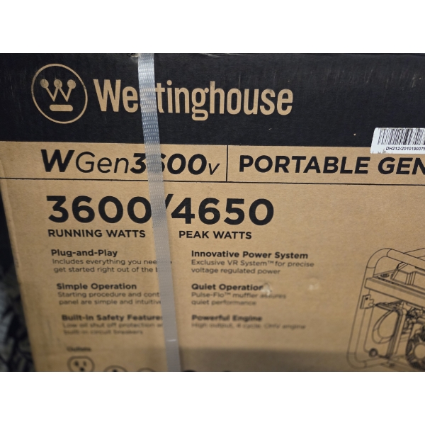 New! Westinghouse WGEN3600V Portable Gas Powered Generator 212cc 4 Stroke 14 Hour Run Time! 