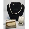 Image 1 : Freshwater Cultured Pearl Jewelry Set in 10K Gold: Necklace, Bracelet, Earrings TW: 28.5g