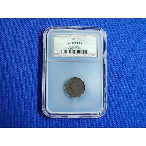1899 Indian Head Cent 1c NCS VG Details Corroded 