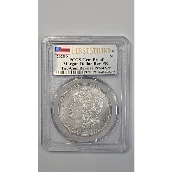 PCGS 2025-S First Strike Gem Proof Reverse PR Morgan .999 Silver From Two Coin Reverse Proof Set 